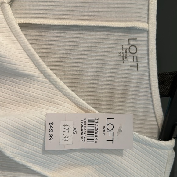 Loft, woman’s white long sleeve ruffle top. XS - Picture 2 of 3